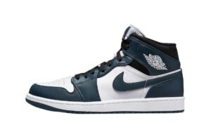 nike men's air jordan 1 mid sneaker, armory navy/white/black, 10