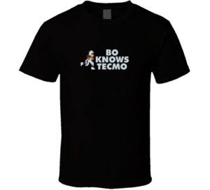 bo jackson bo knows tecmo bowl t shirt - black m black