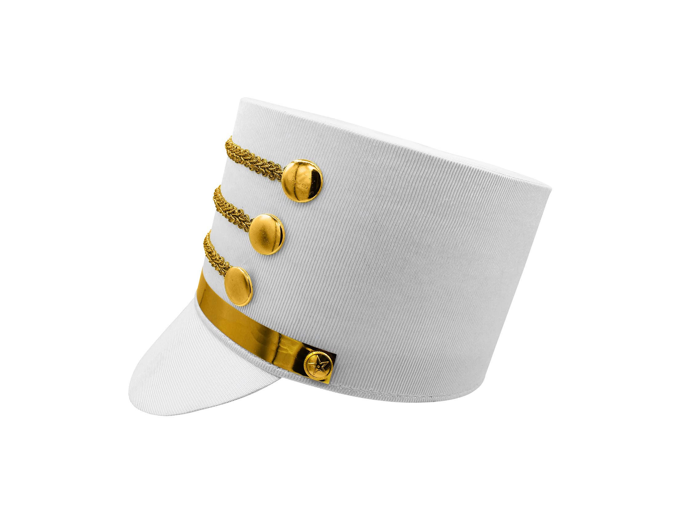 Nicky Bigs Novelties Adult Toy Soldier Hat - Marching Band Major Dress Hats - Ringmaster Nutcracker Cosplay Halloween Costume Accessory, White, One Size