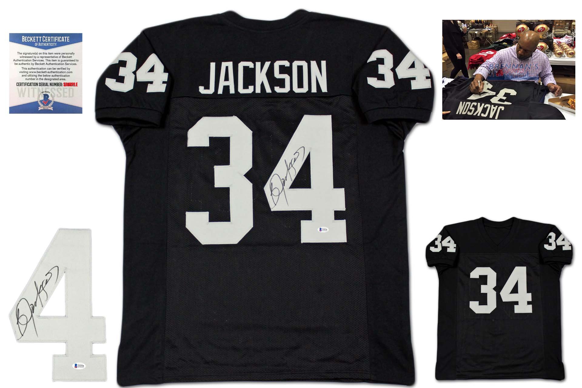 Bo Jackson Autographed Signed Jersey - Beckett Authentic - Black