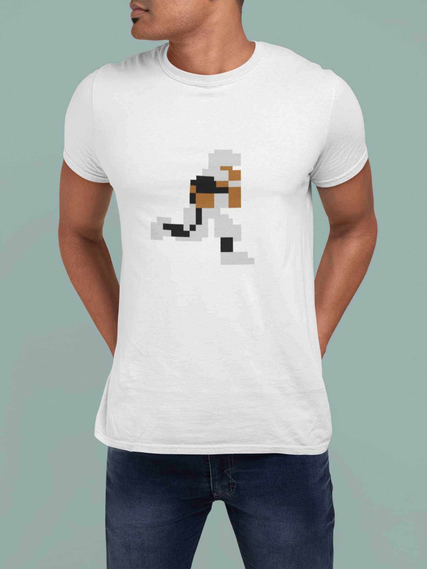 Pop Threads Tecmo Bo 8-Bit Retro Video Game Gamer Football Graphic Tee T-Shirt for Men Black L