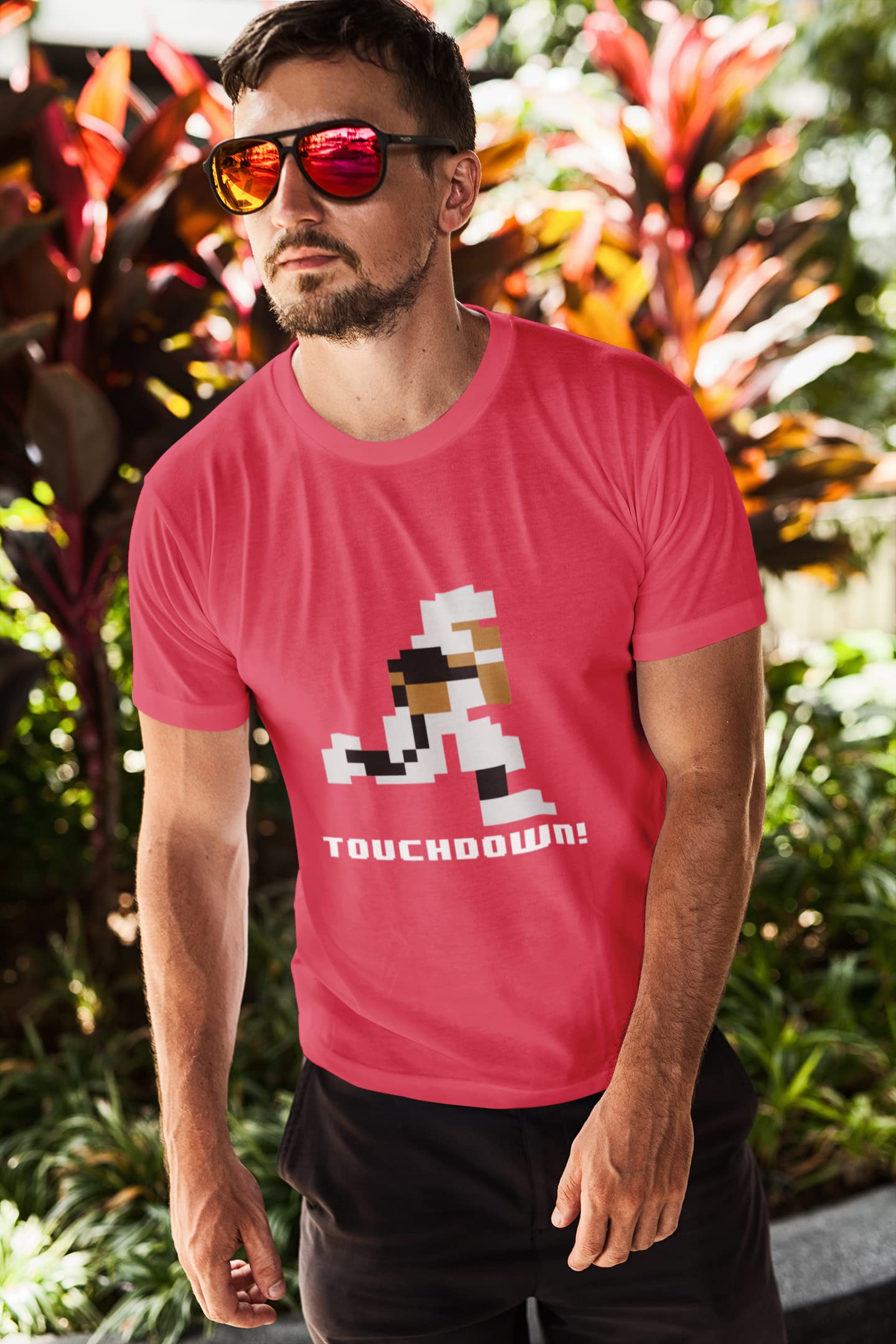 Pop Threads Tecmo Bo 8-Bit Retro Video Game Gamer Football Graphic Tee T-Shirt for Men Black L