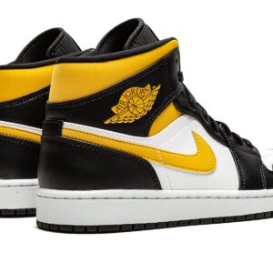 Nike Men's Air Jordan 1 Mid White/Pollen/Black, White/Pollen Rise/Black, 8.5