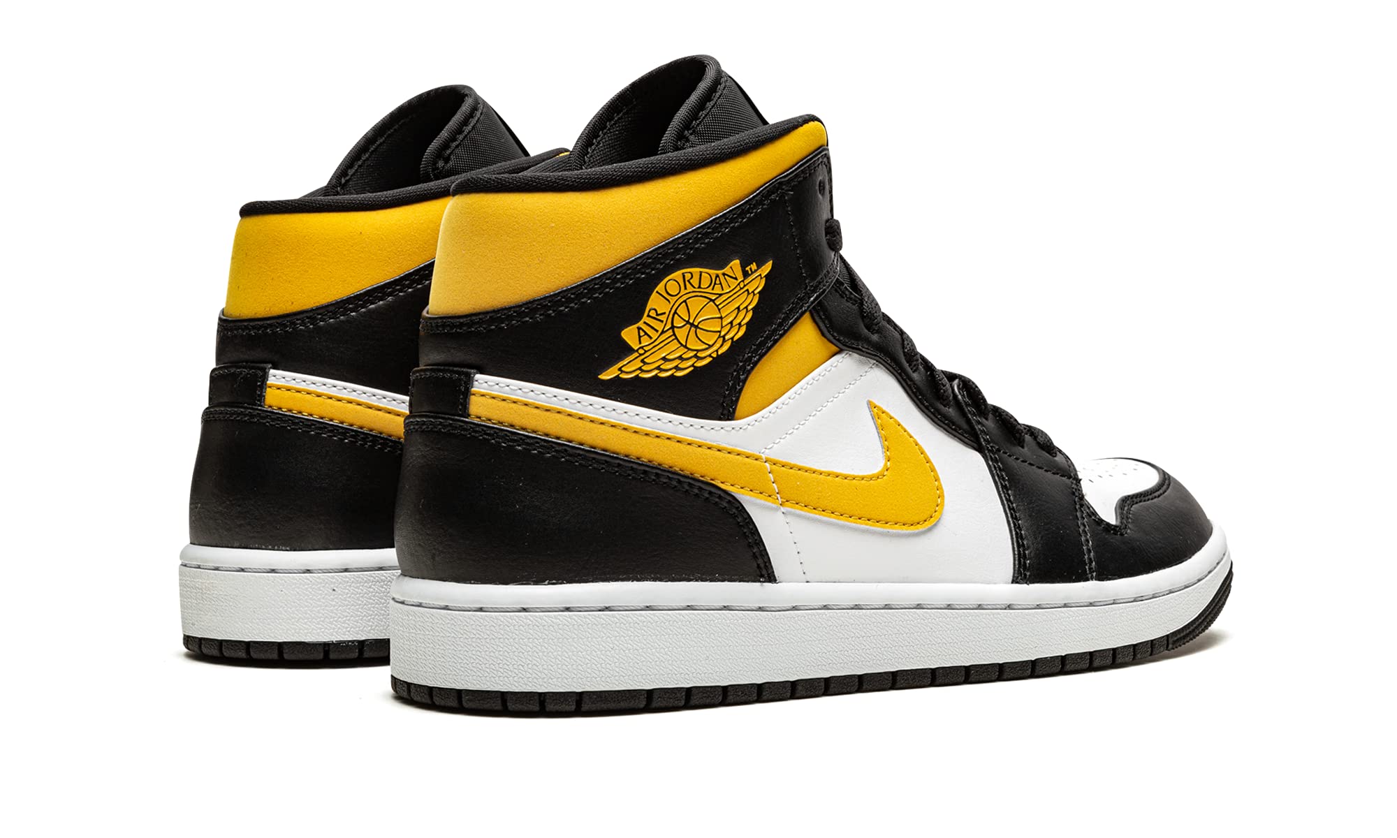 Nike Men's Air Jordan 1 Mid White/Pollen/Black, White/Pollen Rise/Black, 8.5