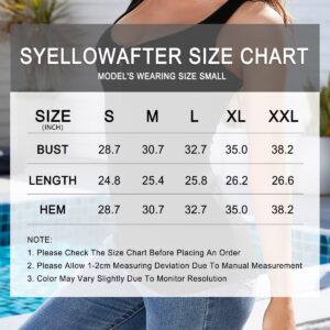 Syellowafter Women’s Scoop-Neck Tank Tops Low Cut Henley Button Up Sexy Sleeveless Shirt Black X-Large