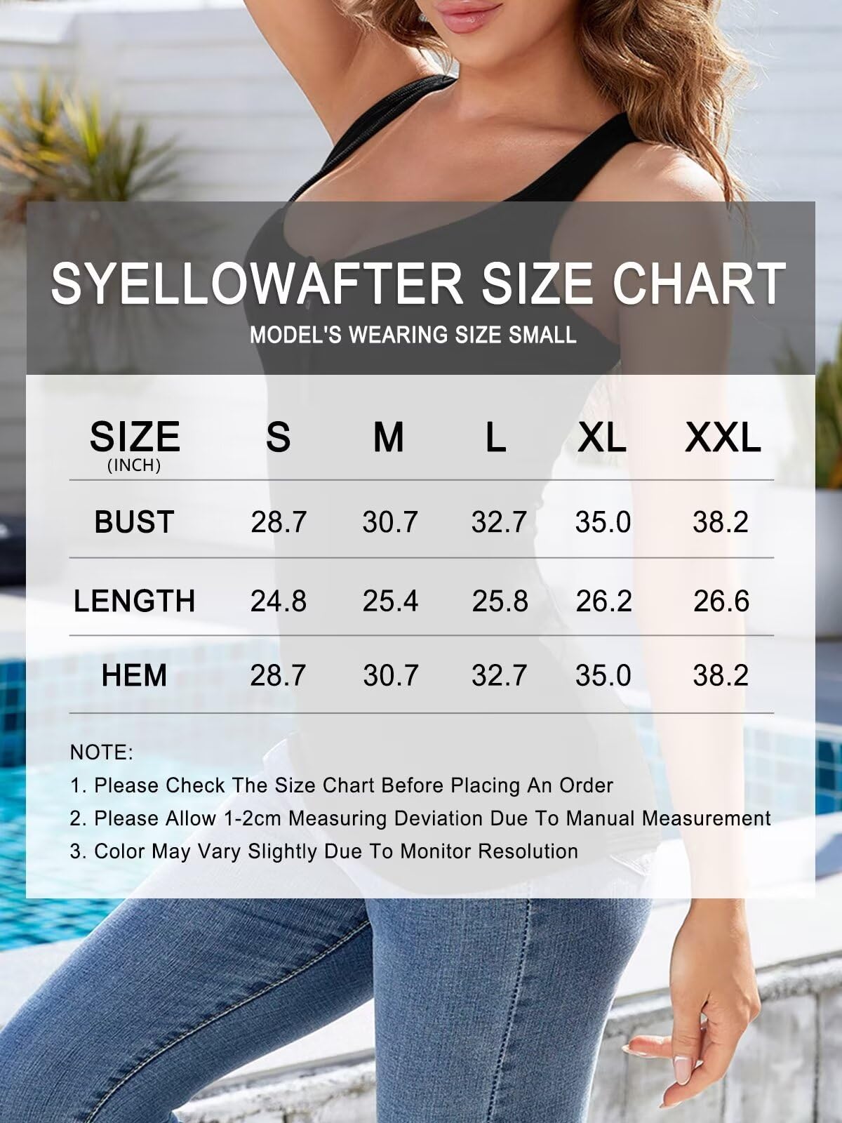 Syellowafter Women’s Scoop-Neck Tank Tops Low Cut Henley Button Up Sexy Sleeveless Shirt Black X-Large