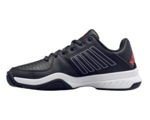 k-swiss men's court express tennis shoe, jet black/white/spicy orange, 9 m