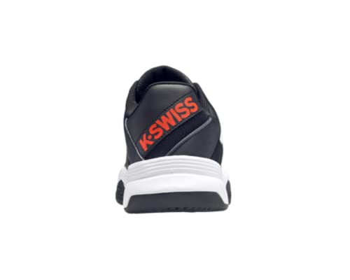 K-Swiss Men's Court Express Tennis Shoe, Jet Black/White/Spicy Orange, 9 M