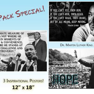 Black History Month Posters 3 PACK MLK Martin Luther King Jr Poster Posters Classroom Posters Growth Mindset Teacher Decorations Wall Art African American Art Black Art Wall Art PP02