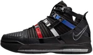 nike zoom lebron iii qs black/metallic silver/university 9 d (m)