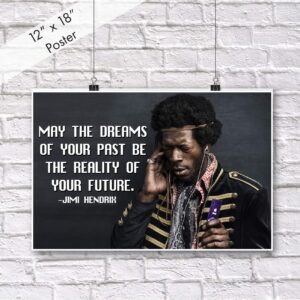 Jimi Hendrix Quote Poster Black History Month Posters Wall Art Music Quotes Cool Woodstock 1969 Teaching Decorations Jimmy Classic Rock Decor Black Decoration Teacher Decoration Mindsets Legend P040