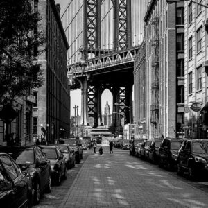 The Manhattan Bridge from DUMBO Brooklyn Black and White B&W Photo Photograph Cool Wall Art Print Poster 16x24