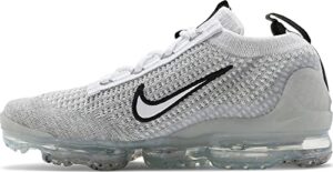 nike boy's air vapormax 2021 fk (big kid) white/white/black/metallic silver 6.5 big kid m