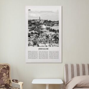 Jerusalem Print Black And White, Jerusalem Wall Art, Jerusalem Poster, Jerusalem Photo, Jerusalem De Print Canvas Poster Bedroom Decor Sports Landscape Office Room Decor Gift 12x18inch(30x45cm)