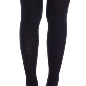 Moon Wood Women Thigh High Socks Extra Long Warm Knit Over Knee High Boot Stockings Striped Thigh Highs Leg Warmers