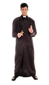 underwraps men's deluxe priest, black/white, one size