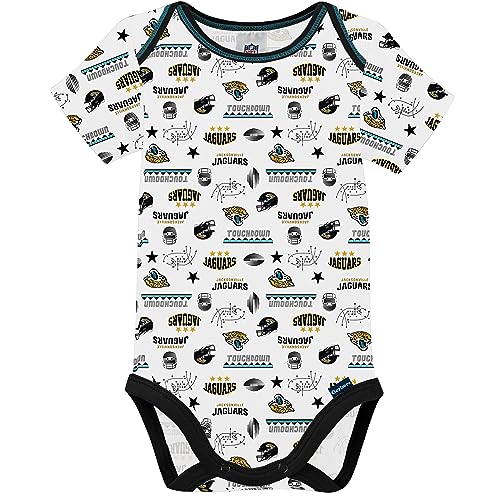 Gerber Unisex Baby Baby Boys NFL 3 Pack Short Sleeve Onesie Bodysuit, Team Color, 0-3 Months