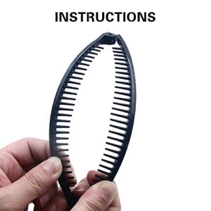 1st Choice 3 Pieces Clincher Combs Banana Combs Banana Clip Grip Comb Fishtail Fish Hair Lady Fish Shape Ponytail Banana Clip Girls Long Women Clamp Accessory