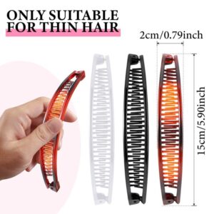 6 Pcs Banana Clip Clincher Combs Banana Combs Fishtail Fish Hair Lady Fish Shape Ponytail Banana Clip Girls Long Women Clamp Accessory for People with Less Hair