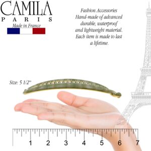 Camila Paris CP3105 French Large Banana Clip Hair Comb, Flexible Banana Clips Hair for Thick Hair Ponytail Holder Interlocking Banana Hair Clips Styling Hair Banana Clips for Women Made in France