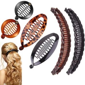 6Pcs Banana Hair Clips For Women and Girls Fishtail Hair Clip for Long Hair Clamps Styling for Thick Curly Hair Accessories (Style A)