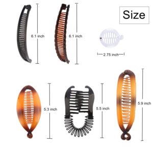 18 Pieces Banana Hair Clips Classic Hair Comb Banana Clips Ponytail Hair Holder for Women Girls, 6 Styles