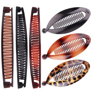 Banana Hair Clips for Women Banana Clip for Thin Hair Classic Clincher Combs Large Double Comb Fishtail Hair Clip Banana Ponytail Holder Clip for Women