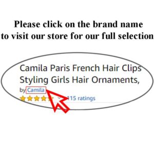 Camila Paris NV133 French Hair Banana Clincher Clip, Classic Girls Updo Flexible Ponytail Holder, Non Slip Interlocking Banana Comb, Fashion Durable Styling Hair Accessories for Women, Made in France