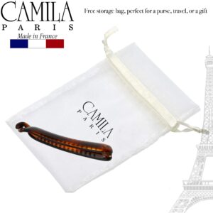 Camila Paris NV133 French Hair Banana Clincher Clip, Classic Girls Updo Flexible Ponytail Holder, Non Slip Interlocking Banana Comb, Fashion Durable Styling Hair Accessories for Women, Made in France