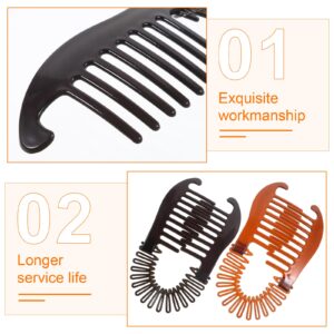 FRCOLOR 4pcs Banana Hair Clips for Women, Non Slip Fishtail Hair Clincher Comb Claw Ponytail Holder Hair Accessories for Parties