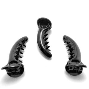 Yukta Eternals Premium Quality Duck Teeth Hair Clip, Clutchers with Covered Spring with Inner Teeth. (Black Color) - Pack of 3 (HC-02)