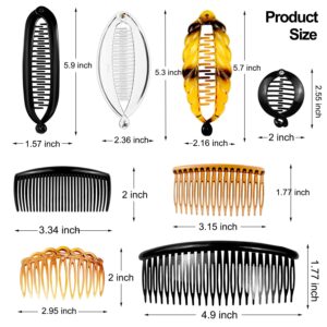 24 Pieces Banana Hair Clips Hair Comb Clips Classic Banana Clips Plastic Twist Hair Side Combs Accessories with 11/16/23/24 Teeth Ponytail Banana Hair Clips for Women Girls