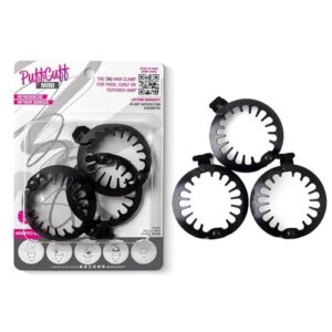 puffcuff | mini 2.5" hair clamps | for all natural thick, curly, kinky, textured, locs, or braided hair | painless, damage-free styling tool | black | 3 pieces