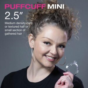 PuffCuff | Mini 2.5" Hair Clamps | For All Natural Thick, Curly, Kinky, Textured, Locs, or Braided Hair | Painless, Damage-Free Styling Tool | Black | 3 Pieces