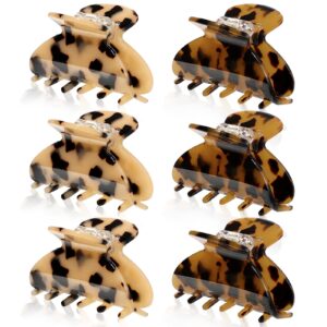 6 pieces medium hair claw clips for thin hair 2.6 inch tortoise shell hair clip banana clips jaw clips french style barrettes hair clip accessories for women girls(vivid patterns)