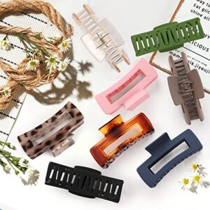 8 Pcs 4.13 Inch Large Claw Clips for Thick Hair - Big Matte Square Hair Clips, Strong Hold Rectangle Styling Accessories, Christmas Gifts