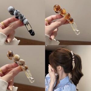 mdgfge large banana clips hair round ball banana hairpin nonslip strong hold ponytail holder hair accessories for women girls medium thick thin hair (3 pcs)