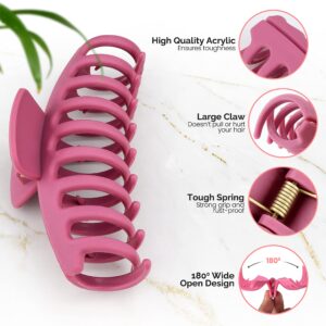 12 Pcs Large Hair Clips for Women with Non-slip Material 4.3 Inches Banana Hair Claw Clips Strong Jaw and Lightweight Claw Clips for Thick Hair and Thin Hair Best Gift Hair Accessories for Women