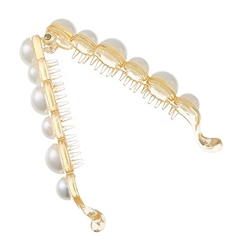 2 Piece Pearl Hair Clip Hair Clip Jewelry Banana Clip Headgear Women's Hair Clip Girls Ponytail Hair Clip Hair Clip Accessories