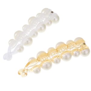 2 Piece Pearl Hair Clip Hair Clip Jewelry Banana Clip Headgear Women's Hair Clip Girls Ponytail Hair Clip Hair Clip Accessories