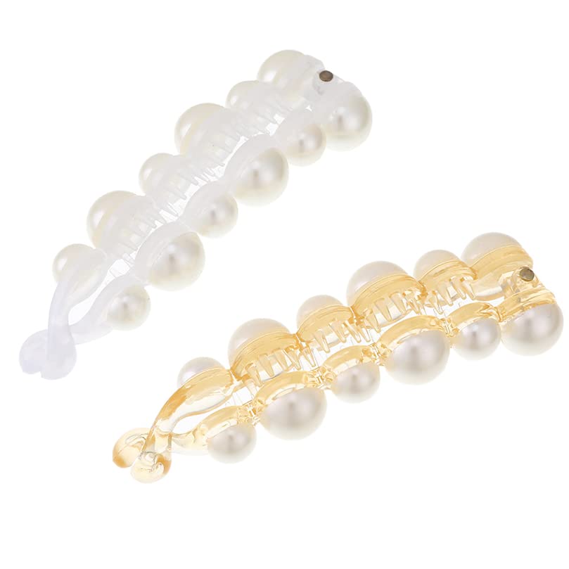 2 Piece Pearl Hair Clip Hair Clip Jewelry Banana Clip Headgear Women's Hair Clip Girls Ponytail Hair Clip Hair Clip Accessories