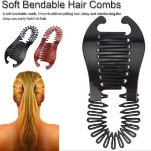 Banana Hair Clips for Women Set - Banana Clips Hair for Thick Hair, banana clips hair for fine hair, Flexible Hair Banana Grips Ponytail Holder Hair Comb Hair Accessories (C)