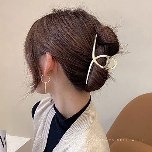 Mehayi 3 PCS Metal Large Claw Clips for Thick Heavy Hair, Strong Hold Big Non-Slip Hair Catch Barrette Jaw Clamp for Long Hair, Fashion Styling Accessories for Women Girls