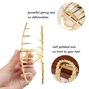 Mehayi 3 PCS Metal Large Claw Clips for Thick Heavy Hair, Strong Hold Big Non-Slip Hair Catch Barrette Jaw Clamp for Long Hair, Fashion Styling Accessories for Women Girls