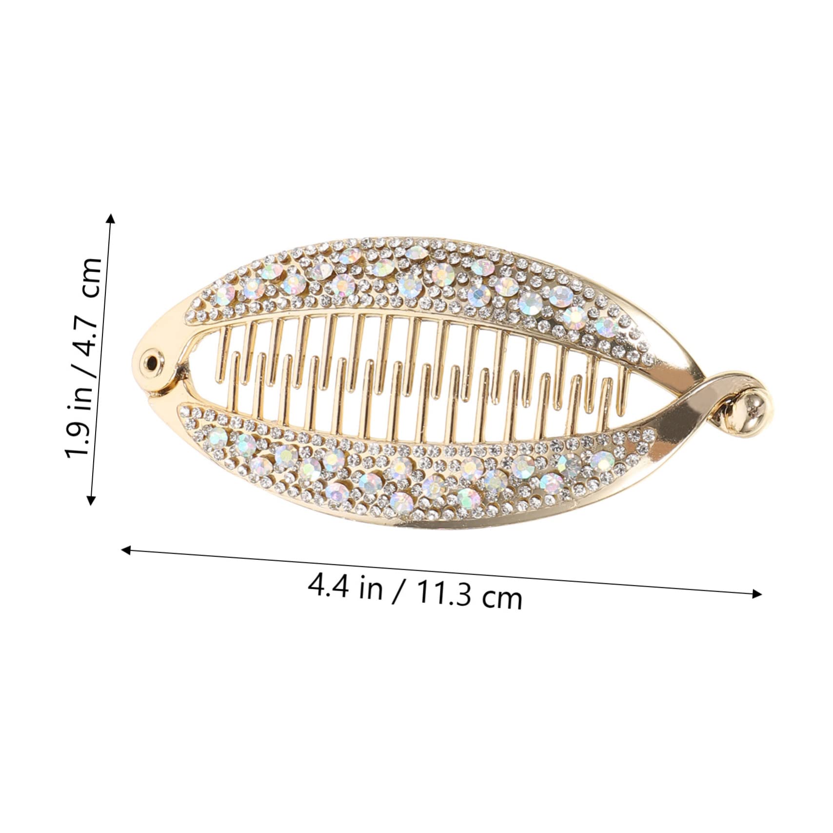 LALAFINA 4pcs Interlocking Hair Clips Banana Clips Hair for Fine Hair Rhinestone Banana Clip Rhinestone Hair Clips Hair Clips Medium Size Rhinestone Hair Accessories Fish Shape Clip Hairpin