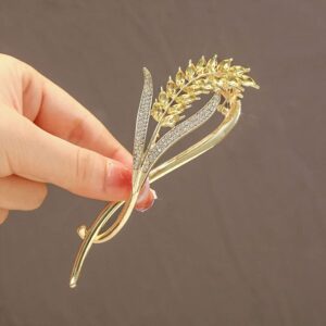 E EMZHOLE Elegant Shining Rhinestone Pearl Banana Clip French Style Twist Hair Barrette Non Slip Jaw Hair Claws Hair Accessories For women girls