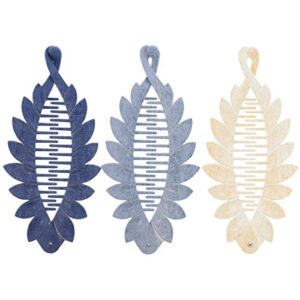 scalloped leaf banana clip - set of 3