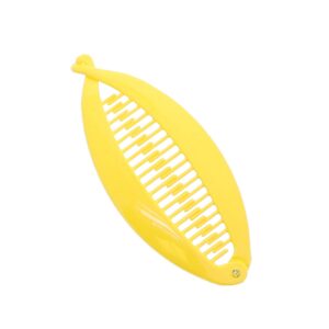 light yellow 5 inch banana clip hair clincher rounded edges hair comb