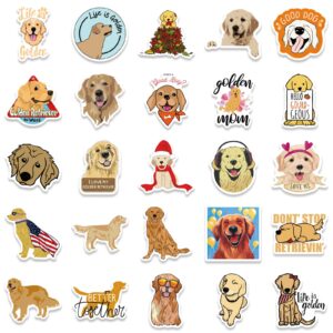 Golden Retriever Stickers for Water Bottles, 50 Pack/PCS Cute Animal Vsco Vinyl Aesthetic Waterproof Dog Stickers Decals Laptop Skateboard Computer Stickers for Teens Kids Girls (Golden Retriever)