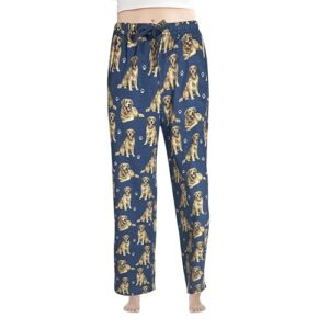 golden retriever pajama pants – cotton blend - all season - comfort fit lounge pants for women and men – golden retriever gifts